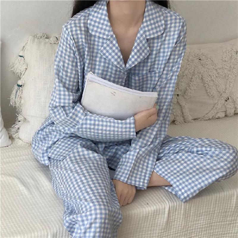 Spring and Autumn Ladies Long-Sleeved Long Pants Pajamas Homewear Set Girls Ins Style Student Pajamas Homewear