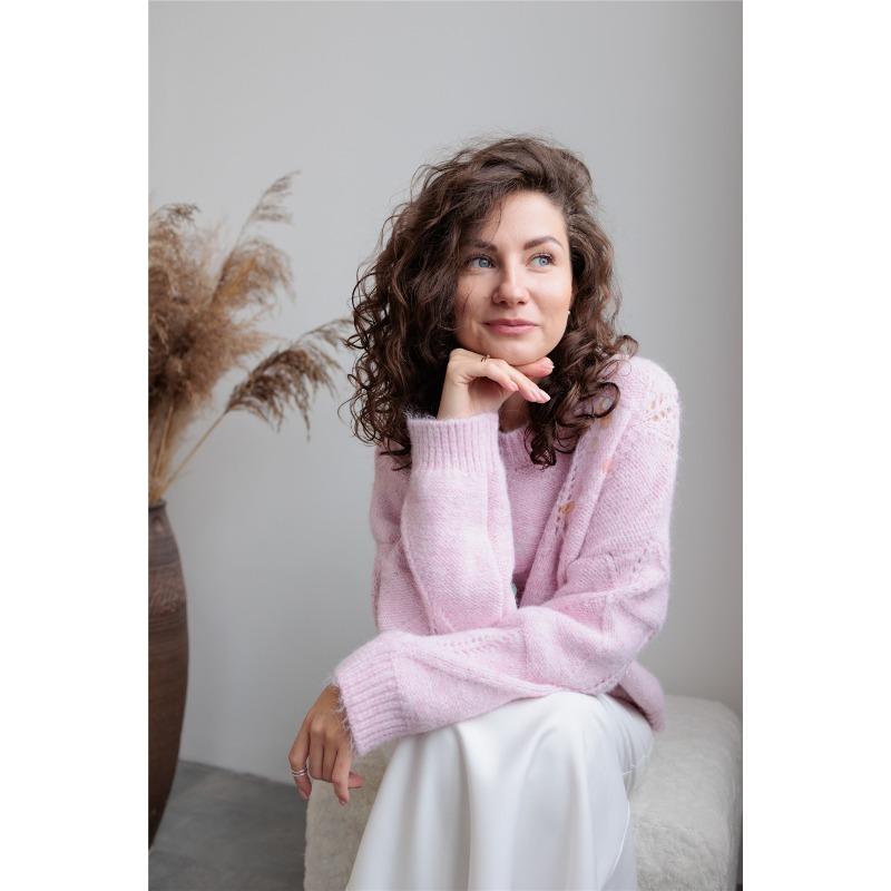 Женский осенне-зимний ретро-вязаный свитер с пайетками