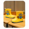 Minions Rain Boots Boys Rain Boots Cartoon Cute Small and Medium-sized Children Anti-Slip Kindergarten Thick Bottom Yellow Baby Water Shoes Women