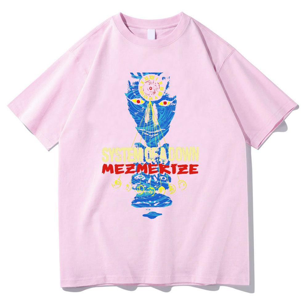 System of A Down Mezmerize Faded Cover T-Shirt Rock Band Men Women Vintage Alternative Metal Music Y2K T-shirt Men's Fashion Top