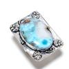 Republic Larimar Gemstone 925 Sterling Silver Gift Jewelry Ring Size 8 e3U49