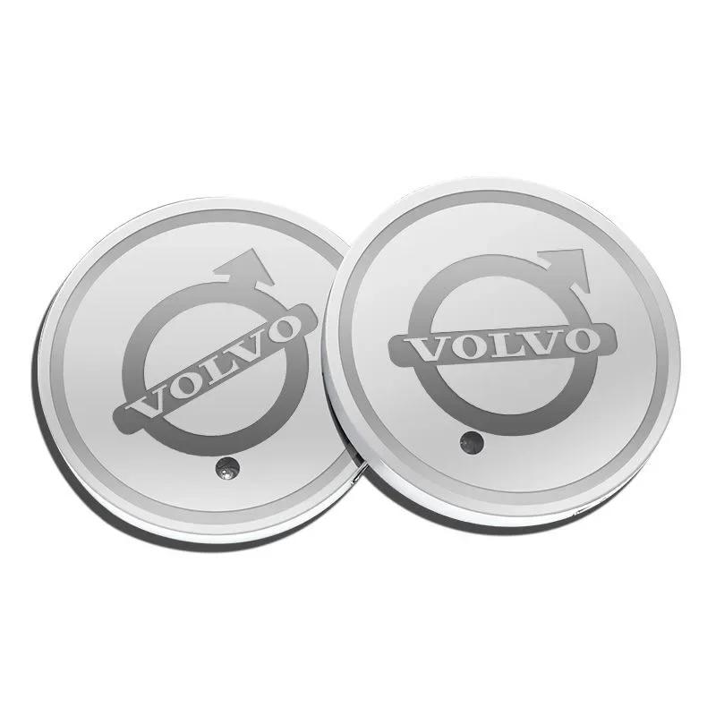 2pcs automotive LED water coaster multi-color switching is suitable for Volvo v40 v60 s60 s90 xc60 xc90 xc40 s40 v30 xc70 v70 t5