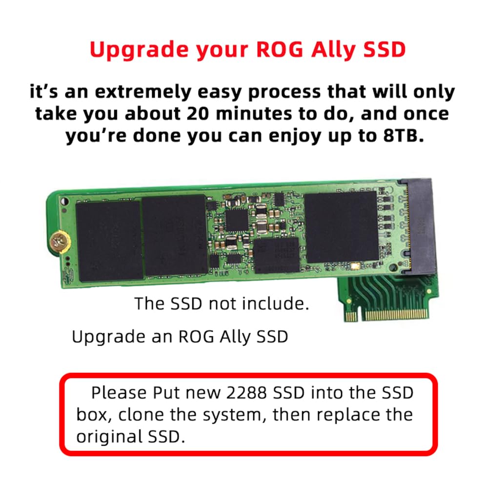 Cablecc Адаптер-переходник M-Key 22x30 мм NVMe на SSD 22x80 мм с угловым удлинителем, Совместим с ROG Ally Gaming