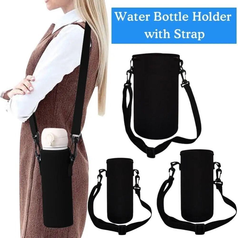 Black Sport Cup Covers Bag 18/36/64oz Water Bottle Carrier Mug Bottle Case Water Bottle