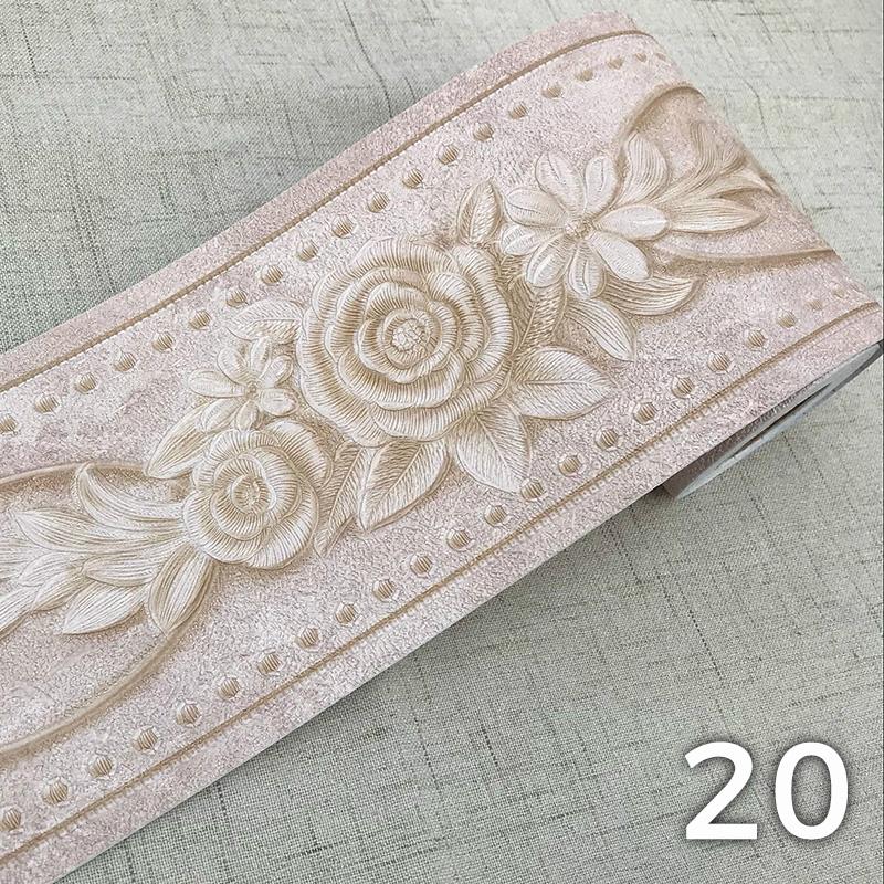 5M ПВХ самоклеящиеся наклейки на плинтус, цветочные наклейки на талию, водонепроницаемые 3D настенные бордюры для ванной комнаты, декор