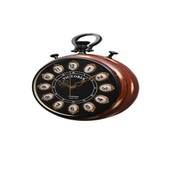 Настенные часы Victoria 30 см, винтажный стиль с золотистыми рамками, коричневая деревянная рамка, коллекция 1792