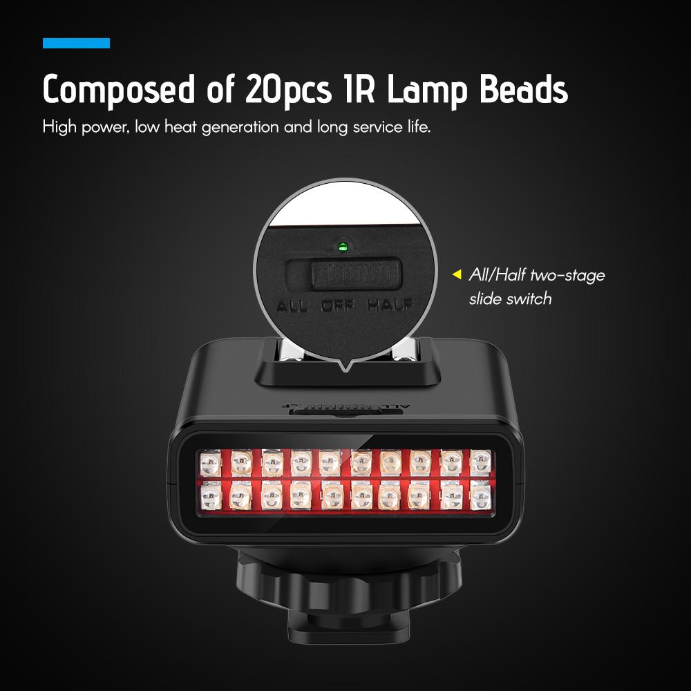 ORDRO LN-3 Studio IR LED Light USB Перезаряжаемый инфракрасный инфракрасный осветитель ночного видения для зеркальной фотокамеры