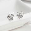 Модные серьги-гвоздики милой формы серебристого цвета для девочек, украшения, белые сверкающие серьги Минни
