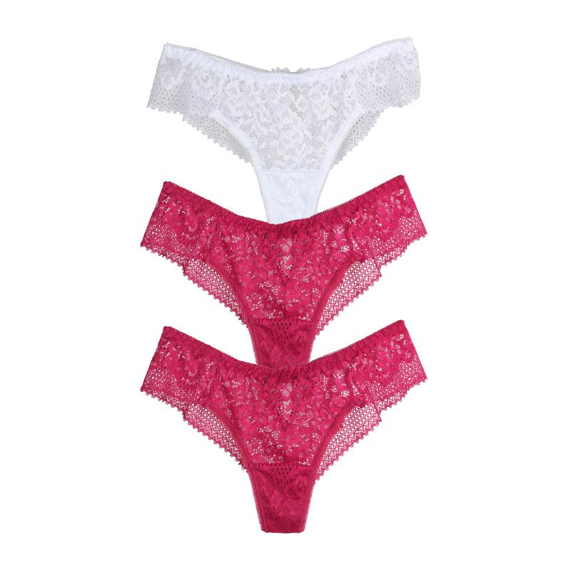 CINOON 3 шт./лот сексуальные водорастворимые кружевные женские трусики полые стринги вышитые стринги с низкой талией полуобернутые бедра Т-образные бикини трусы
