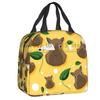 Capybara Orange Portable Lunch Boxes Women Waterproof Animal Pet Cooler Thermal Food Insulated Lunch Bag Kids School Children