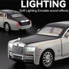 1:32 Модель Игрушечная Машинка Rolls-royce Phantom Silver Spur Сплав Литье под Давлением Звук Свет Двери Открываются Оттянуть Назад Модели Машин для Детей