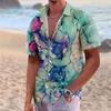 Гавайская рубашка для мужчин, мужские винтажные рубашки для боулинга на пуговицах, летняя пляжная рубашка с коротким рукавом