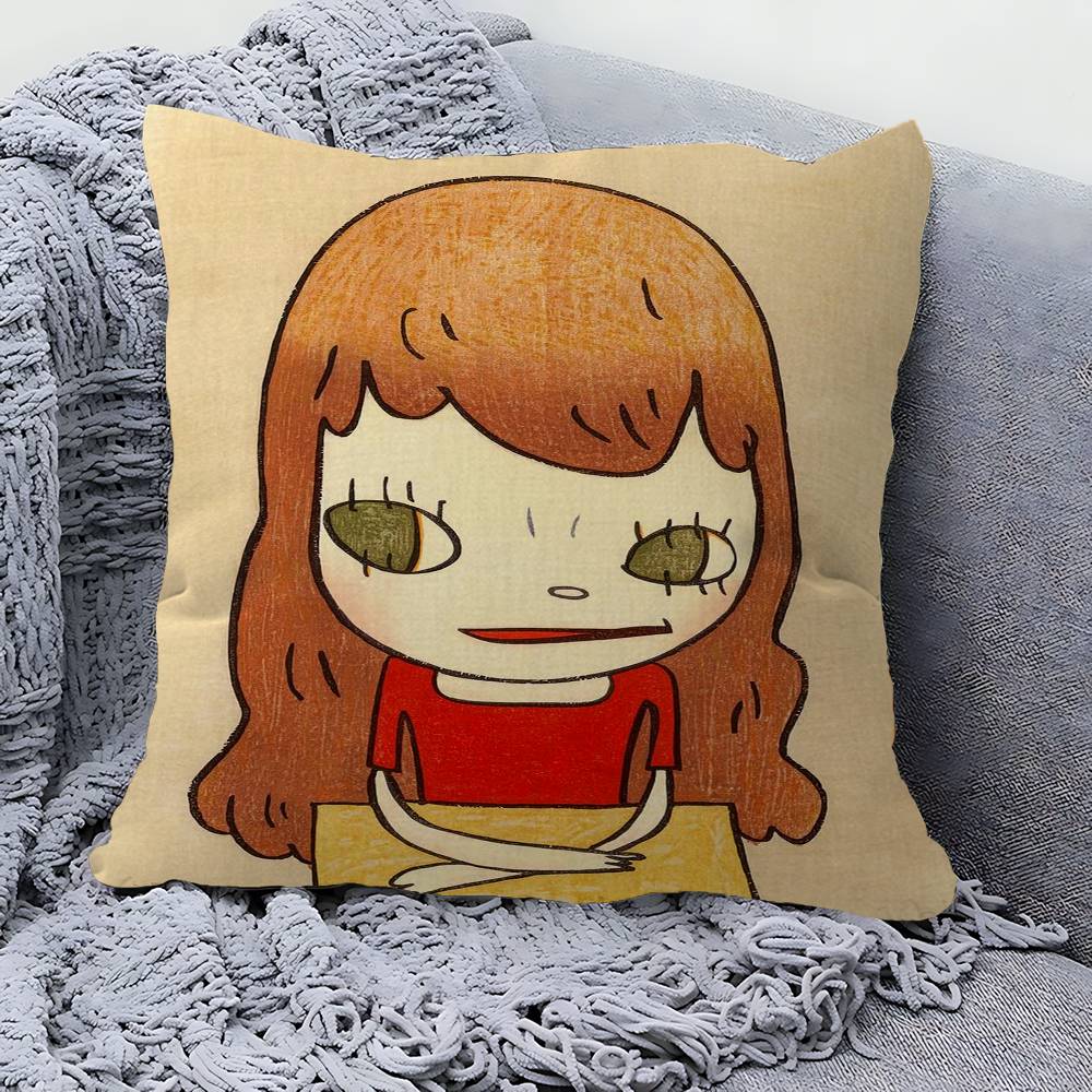 YYoshitomo Nara Pillow Gift Home Office Decoration Bedroom Sofa Car Cushion Cover case x