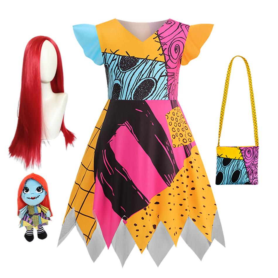 2026 Girls Horro Before Christmas Sally Halloween Cosplay Dress Party Kids Costume Boys Jack Gothic Clothes