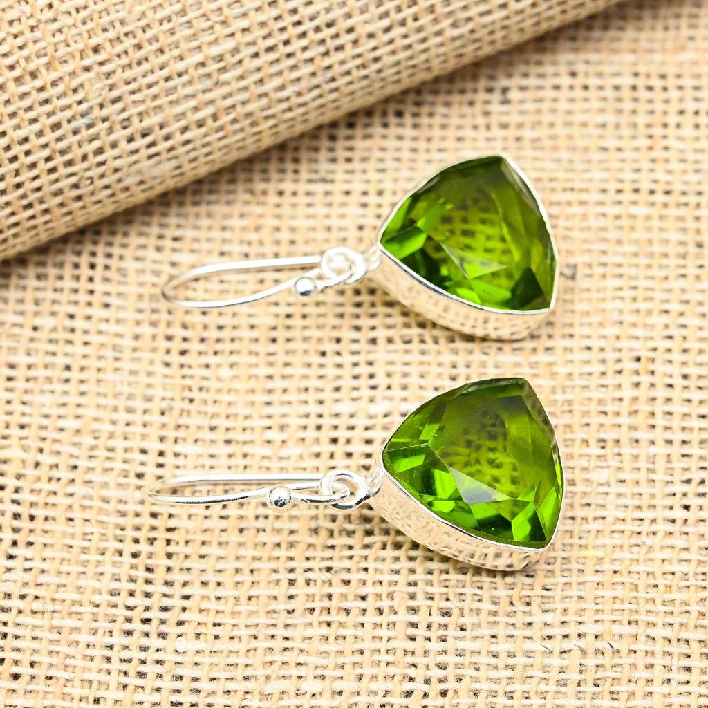 Ювелирные серьги ручной работы из стерлингового серебра 925 пробы с драгоценным камнем перидот для женщин