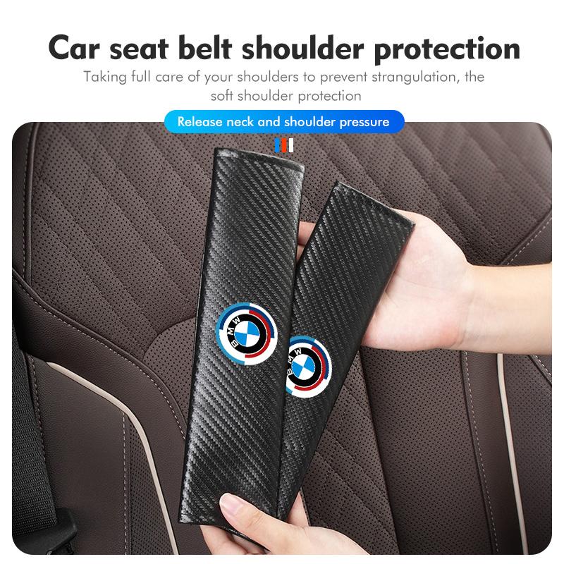 Car Seat Belt Carbon Fibre Shoulder Protection Pad Accessories For BMW X1 X3 E39 E46 E30 E36 E87 E60 E90 F26 G02 E70 F15 E53 G05 TF0