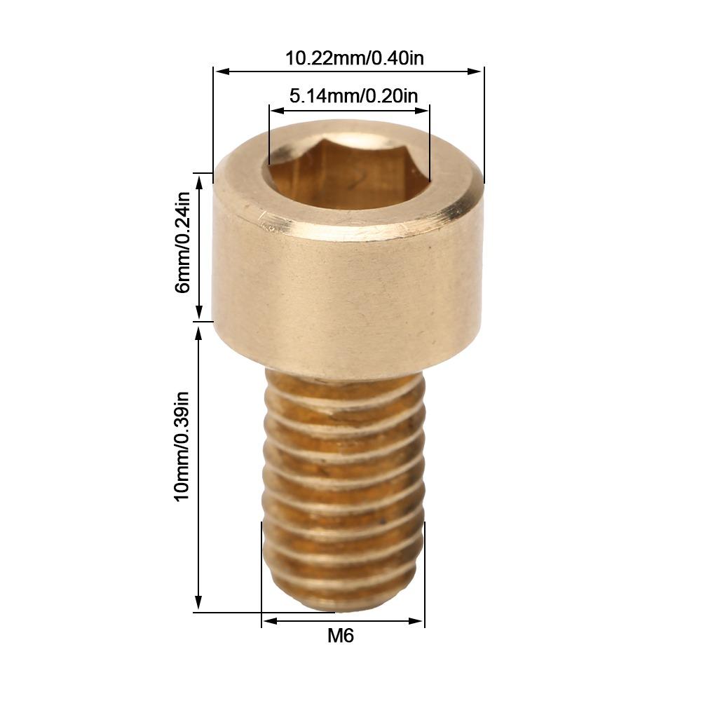 10pcs M6x10 Hex Socket Head Screw Copper Socket Head Bolt Industrial Supplies