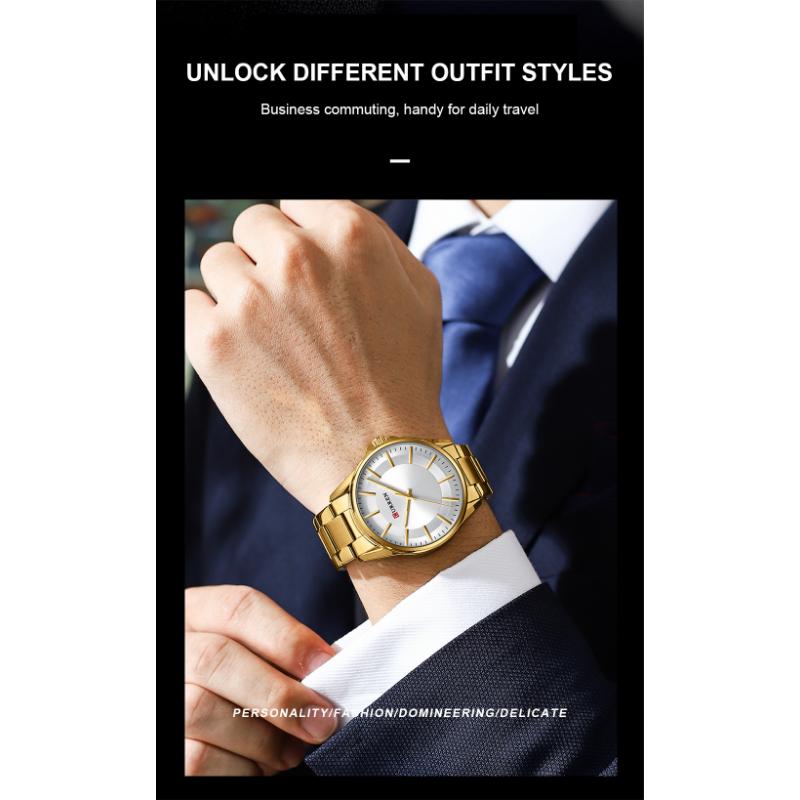 CURREN Новые лучшие мужские часы, водонепроницаемые кварцевые часы, простые часы со стальным ремешком, деловые модные часы