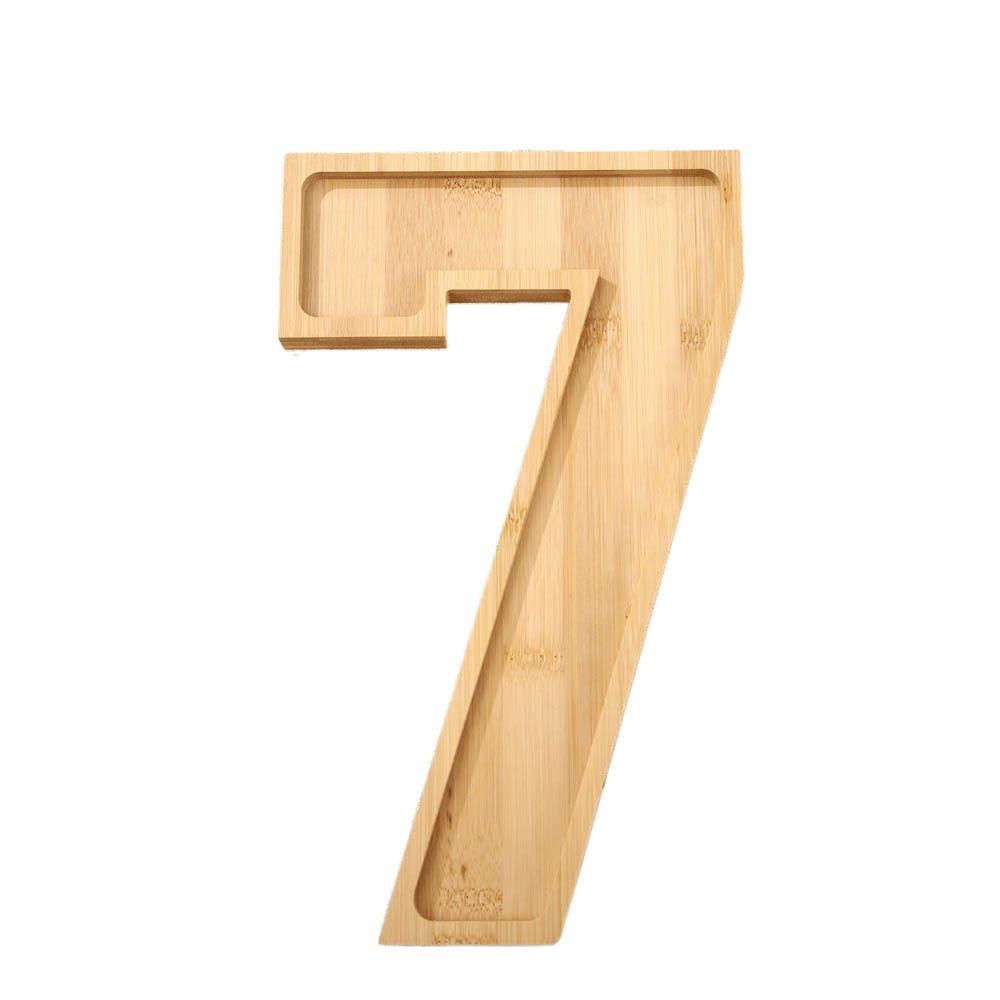 Large Wood Number Serving Tray Decorative Number Food Tray Chocolate