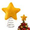 Plush Star Tree Topper Plush Five-pointed Star Christmas Tree Topper Metal Frame Secure Base Traditional Holiday Decor