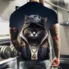 Летний топ с круглым вырезом и принтом 3D Cat, модные повседневные футболки с короткими рукавами для мужчин