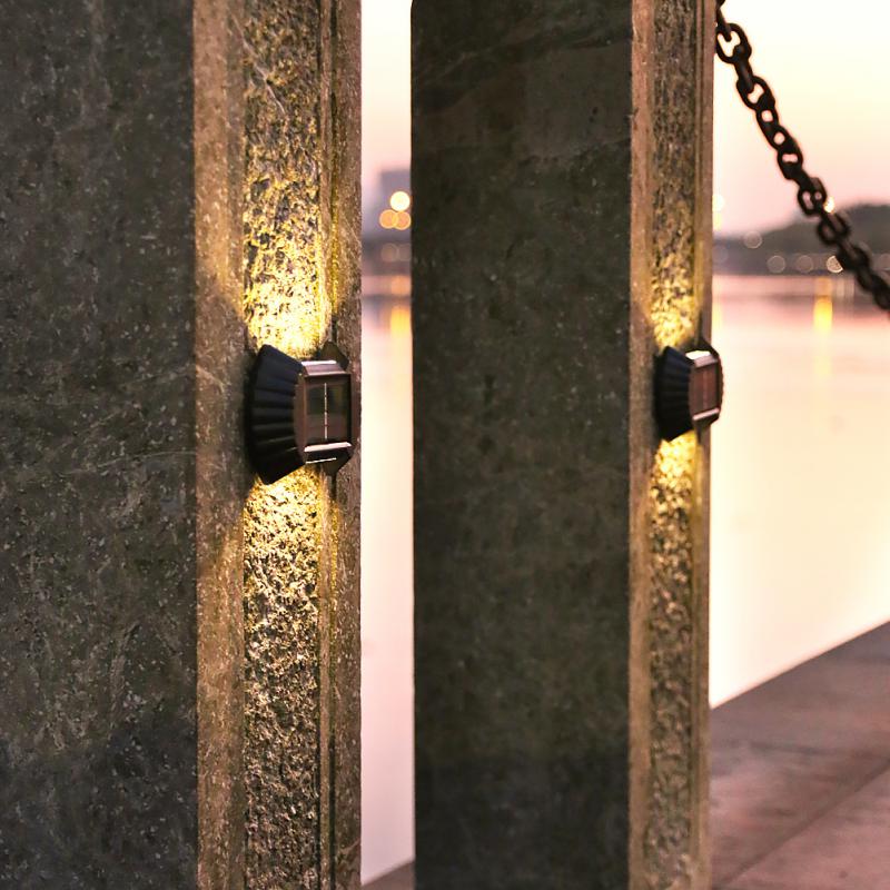 1/2/4/8 Pcs Solar Wall Light 2/8LED Waterproof Outdoor Garden Decoration Solar Light Wall Stair Aisle Wall Light Yard Luminous Wall Washer