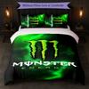 Monster Energy Принт 3 шт. Комплект пододеяльника 1 пододеяльник и 2 наволочки Мягкое постельное белье для домашней спальни