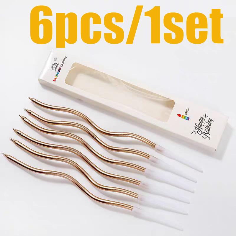 1/3Set Creative Curve Birthday Cake Candles Christmas Party Cake Baking Supplies Decoration Halloween Romantic Candles