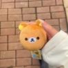 Кавайная плюшевая игрушка Рилаккума Мини-контейнер Пушистый мишка Плюшевый брелок Кудрявые волосы Мягкая игрушка Милая кукла Брелок для сумки Брелок для рюкзака Подарок