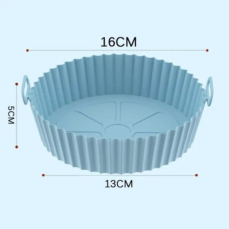 WIKHOSTAR Silicone Air Fryers Oven Baking Tray Pizza Fried Chicken Airfryer Silicone Basket Reusable Airfryer Pan Liner Accessories
