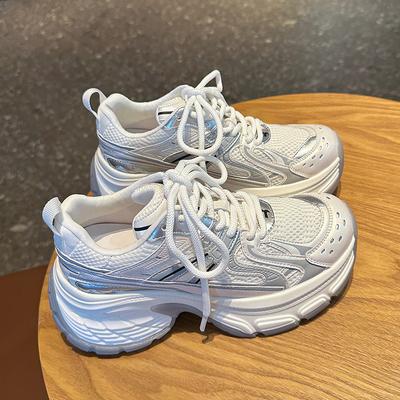 Летняя дышащая женская повседневная обувь Модные массивные кроссовки Теннисные туфли Повседневные уличные Удобные кроссовки для бега 35-40