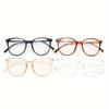 Vintage Oval Full Rim Non-Prescription Glasses, Anti-Blue Light Clear Lens Fashionable Unisex Eyewear
