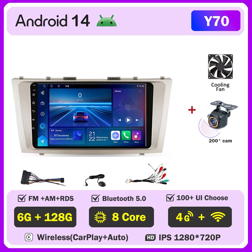 Android 14 для Toyota Camry 40 50 2006-2011 Автомобильный радиоплеер стерео головное устройство автомобильные мультимедийные интеллектуальные автомобильные системы без 2din