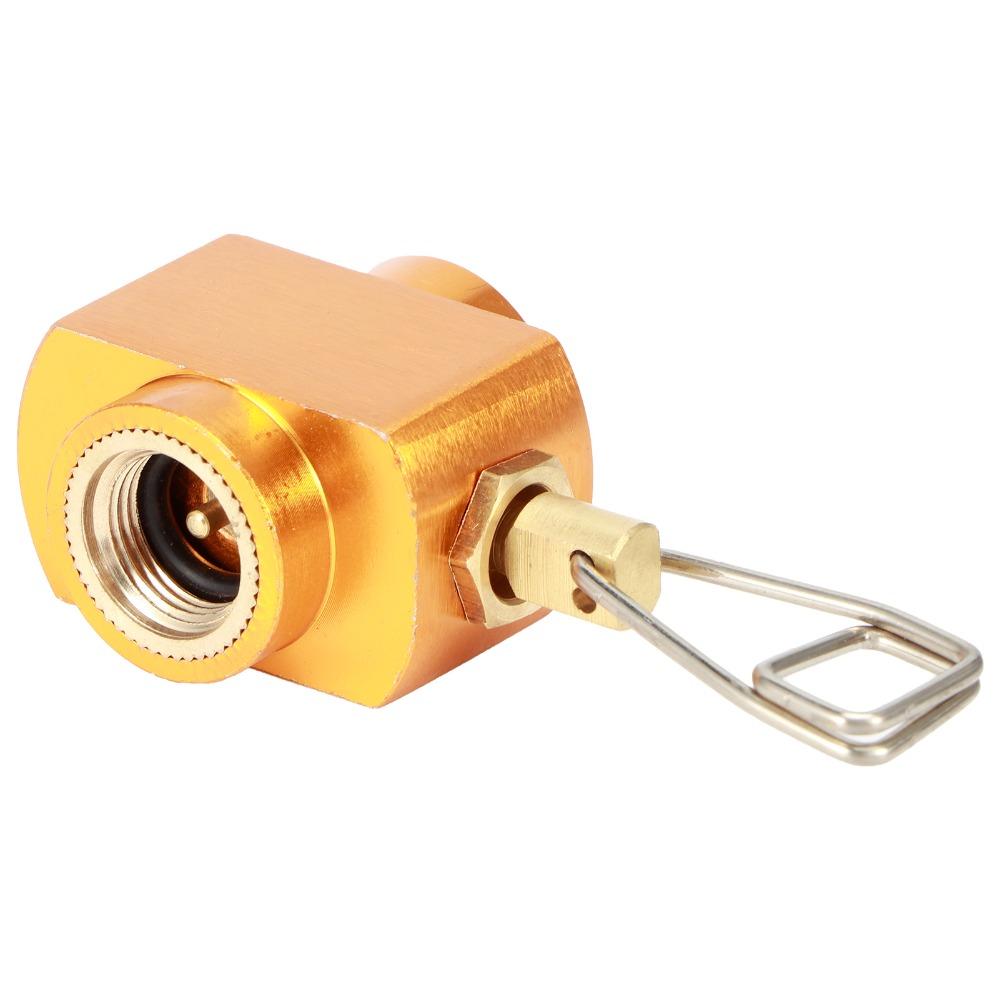 Brass Alloy Canister Adapter Gold Gas Conversion Connector Gas Refill Adapter Backpacking Trips