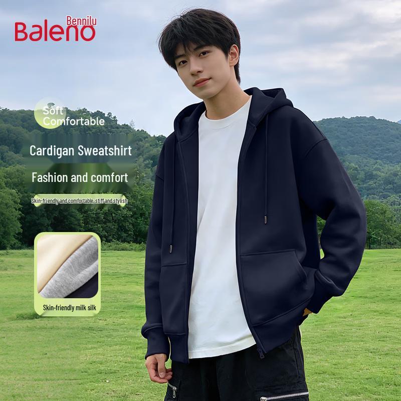 Baleno Men's Casual Full-Zip Hooded Sweatshirt