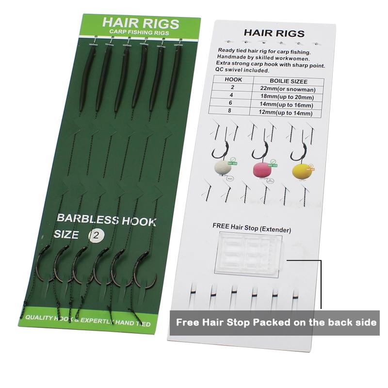 6 шт. рыболовная оснастка для ловли карпа, рыболовный крючок с зазубринами/без зазубрин, с защитой от запутывания лески, поворотный механизм QC, размер 2/4/6/8 для рыболовных снастей