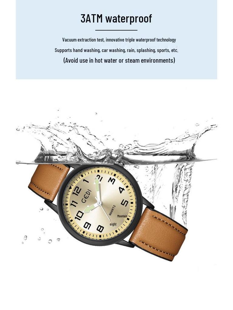 Gedi Creative Arrow Мужские светящиеся кварцевые водонепроницаемые часы