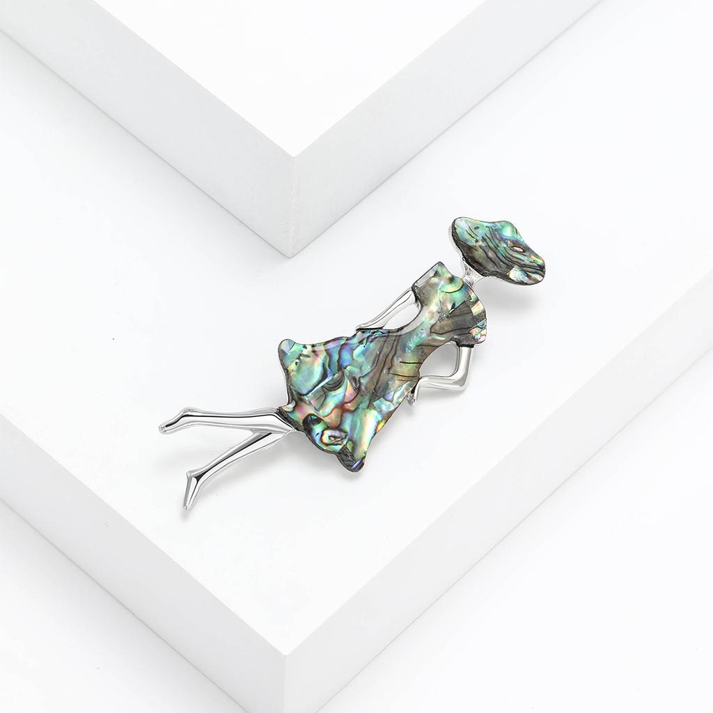 Модная брошь для девочки из ракушки из сплава высокого класса, креативная универсальная женская брошь для костюма, кардигана, корсажа, ювелирного украшения