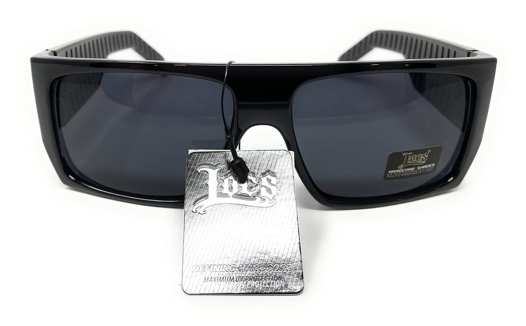 Солнцезащитные очки LOCS Hardcore Shades LOCS 91010, черные, в стиле «гангстер», квадратные, с плоской верхней частью, Cholo OG Lowrider, размер для взрослых, черные, 2XL.