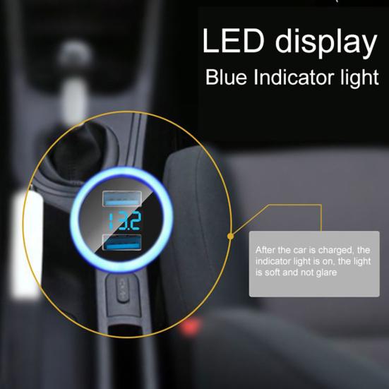 Универсальный светодиодный дисплей громкости, двойной USB-порт, 3,1 А, гнездо для автомобильного зарядного устройства для быстрой зарядки