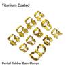 1 шт. Нержавеющая сталь с титановым покрытием, самые популярные стоматологические зажимы для плотин, резиновый барьерный зажим для реставрации зубов, резина