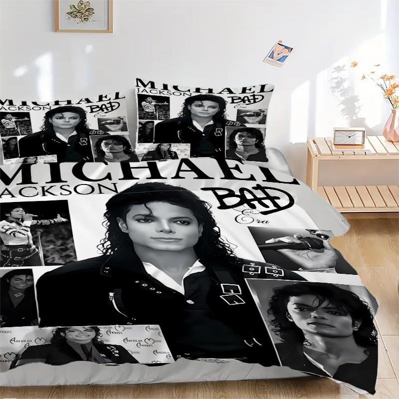 Michael Jackson Bad Era Print 3Pcs Bedding Setduvet Cover With 2 Bedropillowcase Home Birthday Gift