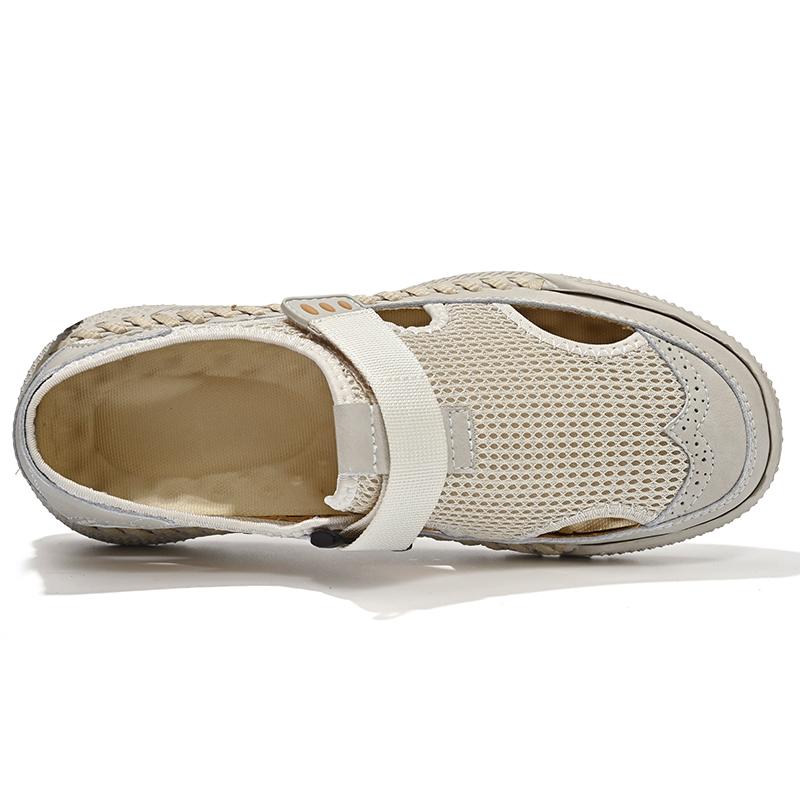 Летние мужские сандалии ручной работы из дышащей сетки, повседневная обувь