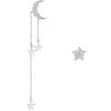 925 Sterling Silver Asymmetry Star Moon Drop Earring For Women Brincos Pendientes Femme Earrings Jewelry Eh384