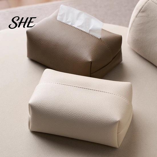 Collapsible Storage for Dormitory PU Leather Tissue Box, Multi-Purpose Desktop Organizer, Durable Case Office Compact Foldable Napkin Dispenser, Desk