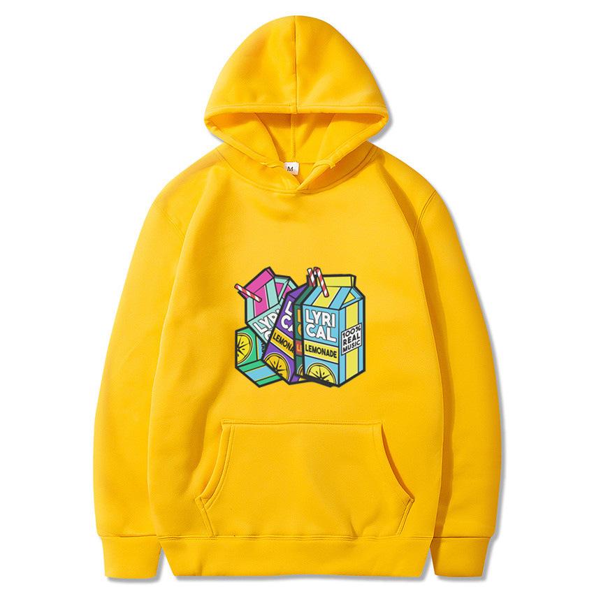 Свитшот с капюшоном Lyrical Lemonade с принтом лимонов, на флисовой подкладке, для мужчин и женщин