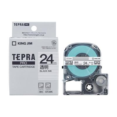 Картридж с лентой King Jim Tepra PRO 24 мм, прозрачные буквы, длина 8 м, ST24K [подлинный] Этикетка/черный