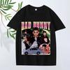 Классическая футболка Bad Bunny 2025 новая мужская женская Оверсайз 100% Хлопок уличный стиль короткий рукав Летний принт графика Унисекс топы