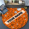 Custom Name,Vintage Ball Sports pattern round rug,Carpet Rug for Living Room Bedroom Playroom ,Non-slip Floor Mat,Holiday Gifts and Birthday Gifts.