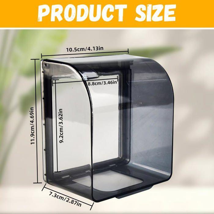 AIMOONSA Cache prise étanche auto-adhésif transparent pour mur - 12 x 10,5 x 7,3 cm (1 prise)